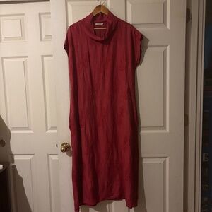 Lurgo L’arno Red Linen Maxi Dress